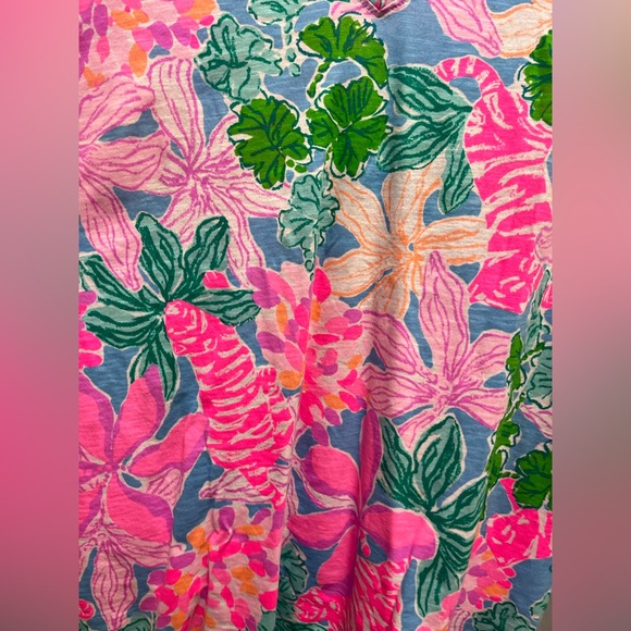 Lilly Pulitzer Etta V-Neck Top in Tigers Lair | size Large - Picture 3 of 8